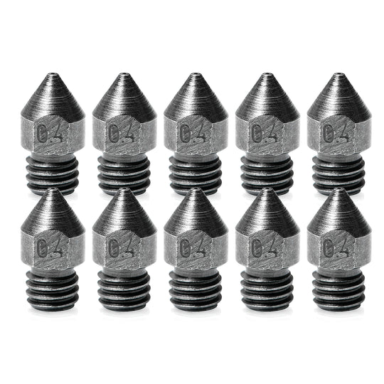 0.4 mm Hardened Steel 3D Printer nozzles for Creality 3D Ender-3 Series, Ender-5 Series, CR-10 Series, CR-6 SE/Max, Ender-6, MakeBot, Prusa