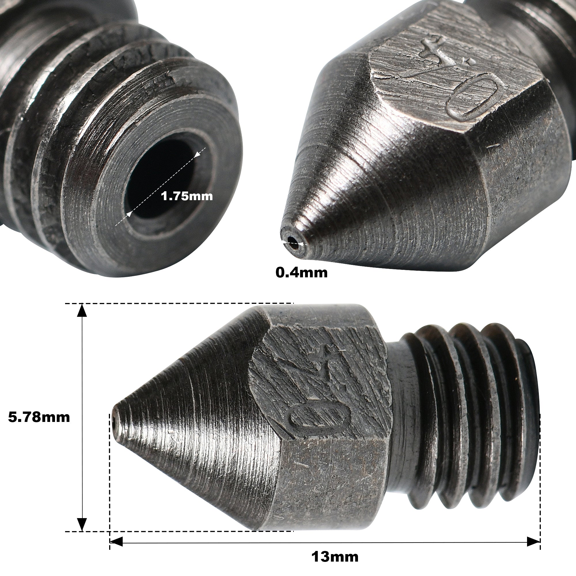 0.4 mm Hardened Steel 3D Printer nozzles for your 3D printer